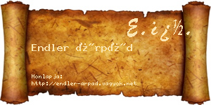 Endler Árpád névjegykártya