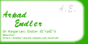 arpad endler business card